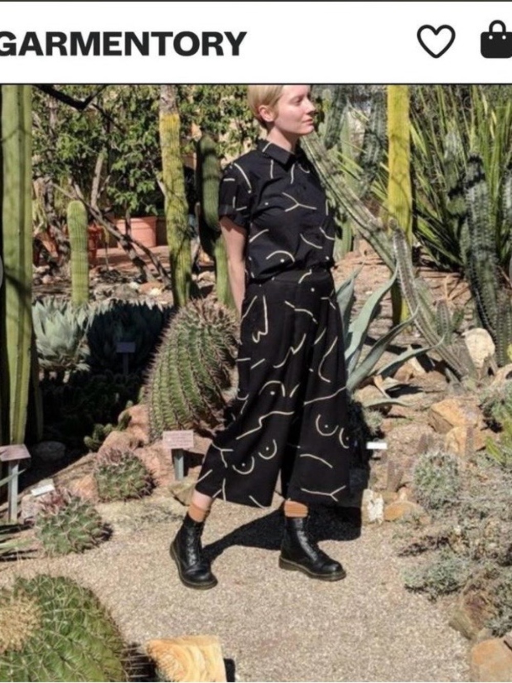 Commune Black Wide Leg Cropped Pant